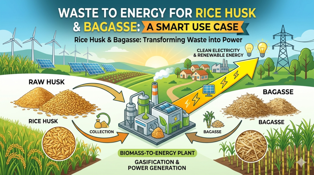 waste to energy for rice husk bagasse